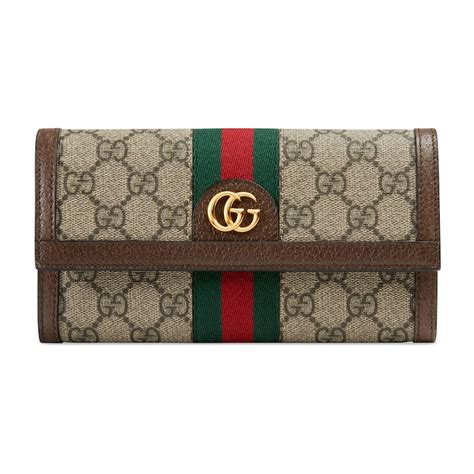 Gucci Trophy GG Canvas Continental Wallet Brown/Tan with 